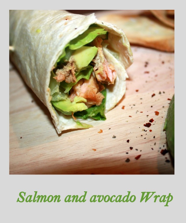 salmon and avocado wrap